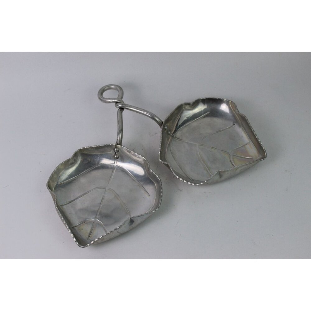 Vintage Buenilum Aluminum Leaf Serving Tray 12 Inch Mid Century Modern